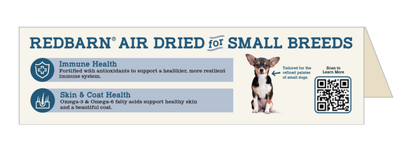 Air Dried Small Breed Shelf Talker - SKU SMKADSBST